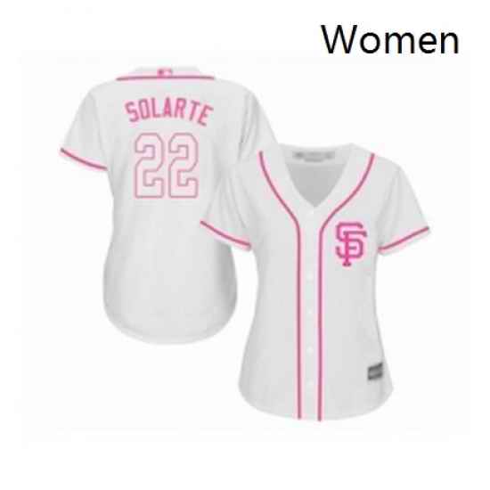 Womens San Francisco Giants 22 Yangervis Solarte Replica White Fashion Cool Base Baseball Jersey